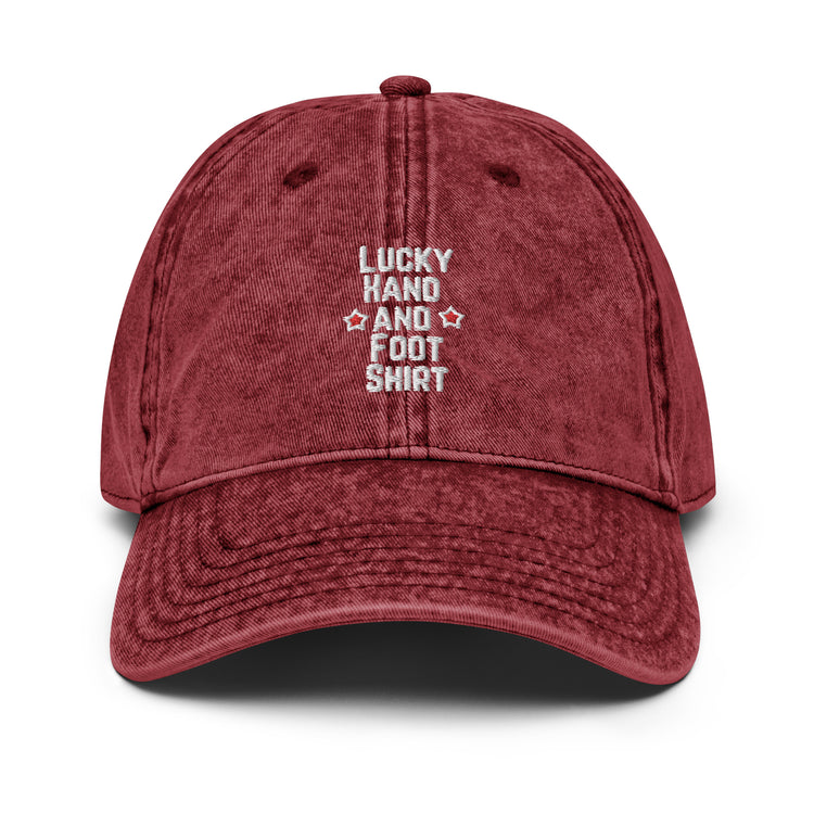 Vintage Cotton Twill Cap Hilarious Luck Hand And Foot Gambler Wager Risks Taker Betting Lover