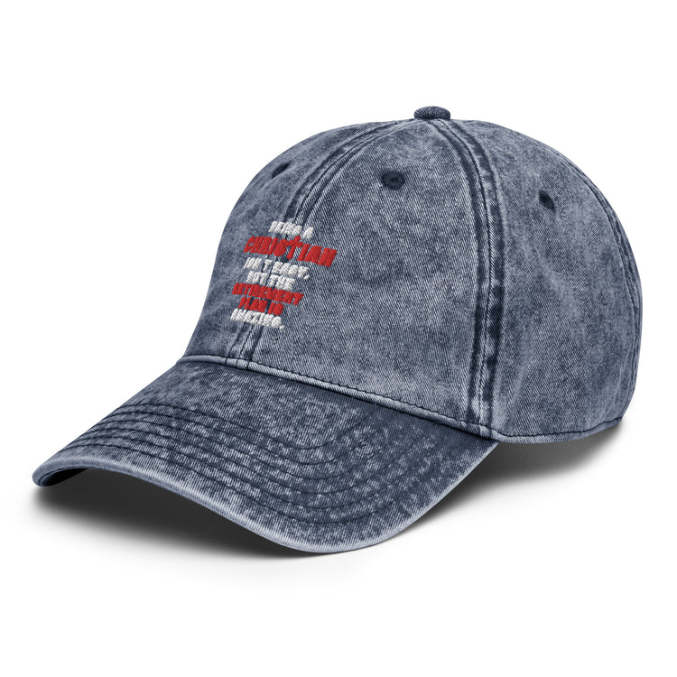 Vintage Cotton Twill Cap Novelty Christianity Isn't Easy But Retirement Plan Stopping Working