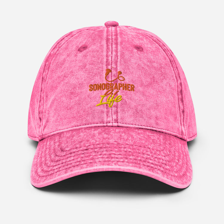 Vintage Cotton Twill Cap  Sonographer Imaging Practitioner Ultrasonography Humorous Echography Medical Tech Physician