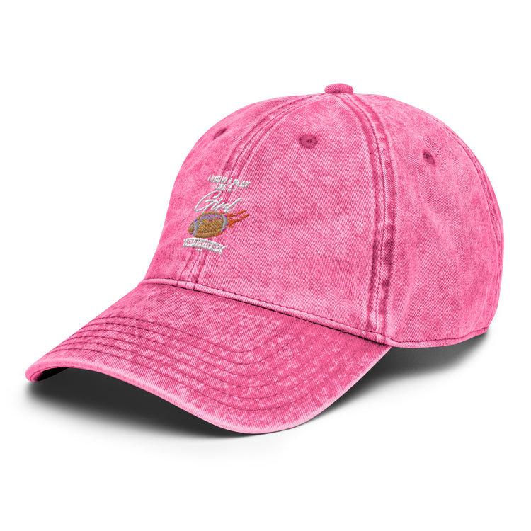 Vintage Cotton Twill Cap Hilarious Play Like A Girl Competitiveness Field Sports Tournaments