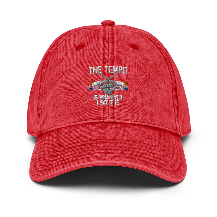 Vintage Cotton Twill Cap The Tempo Percussionist Drum Bassist Band Music Enthusiast Novelty Band Loud Company Music