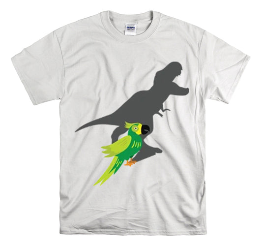 Shirt Funny Screaming Parrot Courageous Dinos Cockatiel Bird Dinosaur Animal Comical T-Shirt Unisex Heavy Cotton Tee