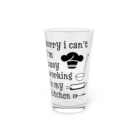 Beer Glass Pint 16oz Funny Saying Kitchen Baking Cooking Women Men Chef Cook Gag Kitchen Baking Husband Mom Father