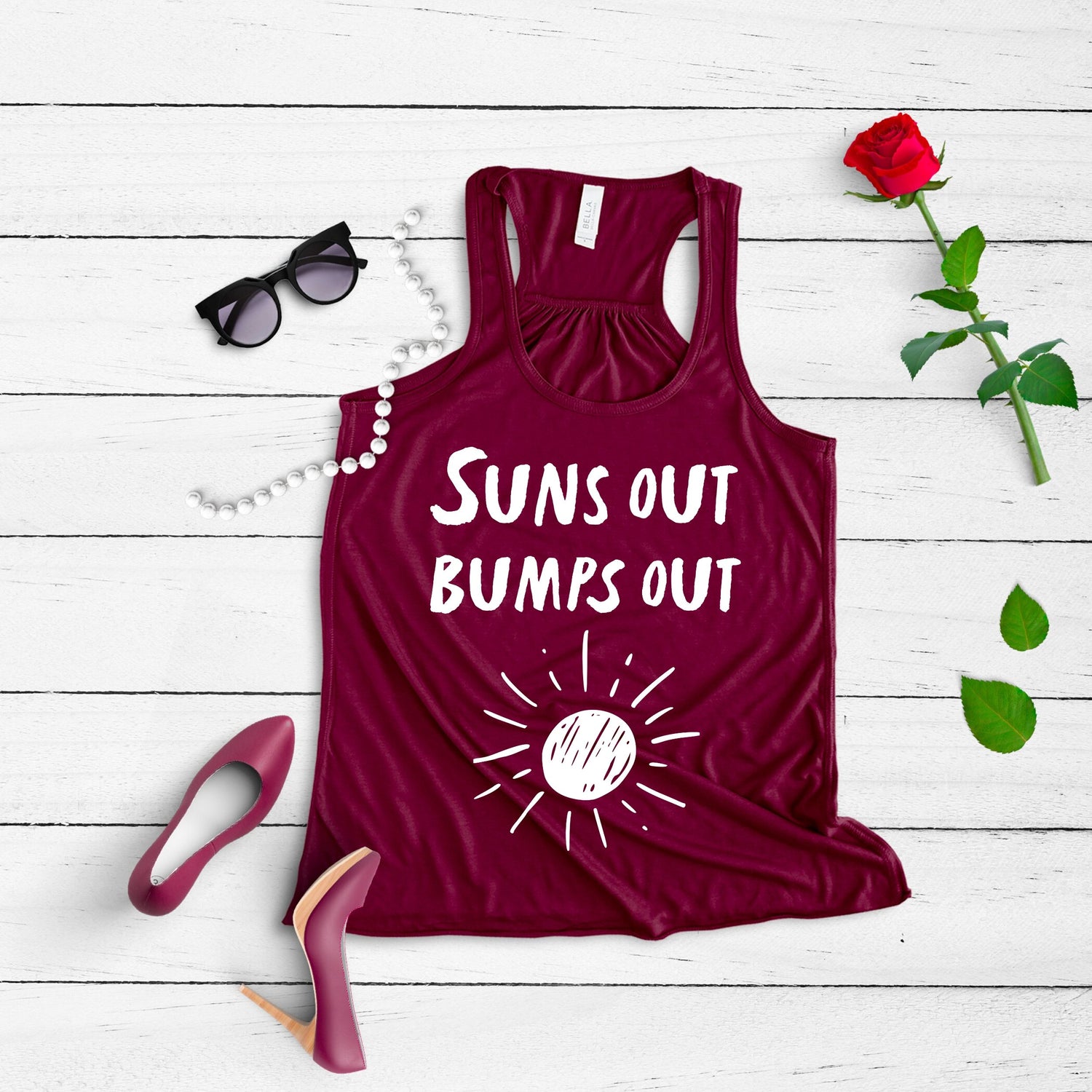 Suns Out Bumps Out Pregnant Tank Top Maternity Clothes - Teegarb