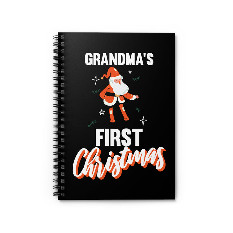 Cute Grandmom's First Christmas Graphic Quote Tee Shirt Gift | Cool Families Reunions Saying Men Women T Shirts Spiral Notebook - Ruled Line