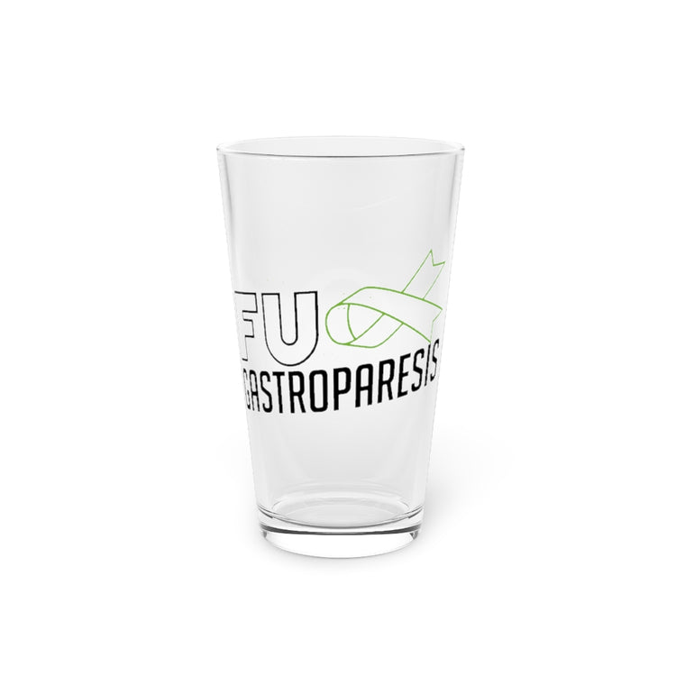 Beer Glass Pint 16oz  Hilarious Gastroparesis Gastric Stasis Sickness Overcomer Humorous Digestive