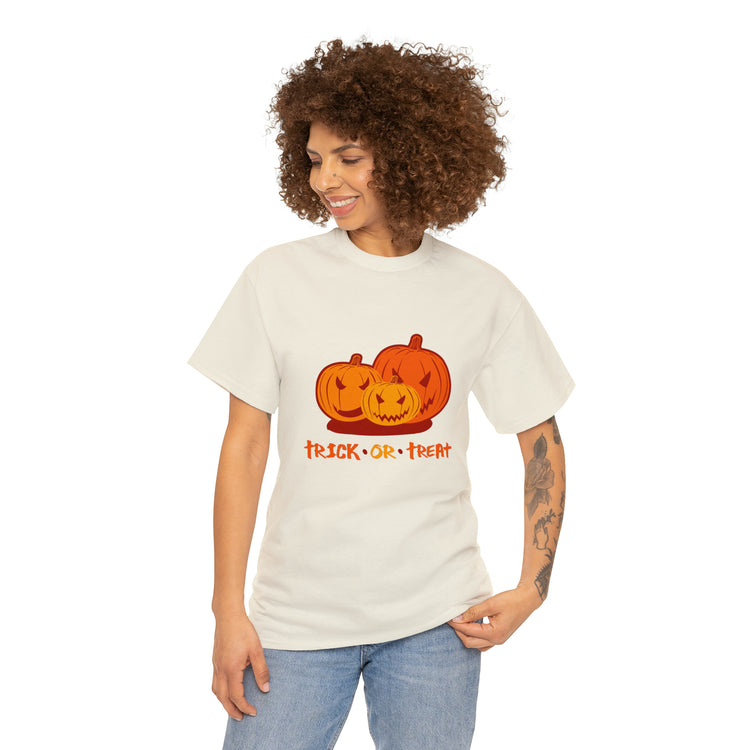 Shirt Funny Trick Or Treat Pumpkin Jack O Halloween Playful costume Lantern Graphic T-Shirt Unisex Heavy Cotton Tee