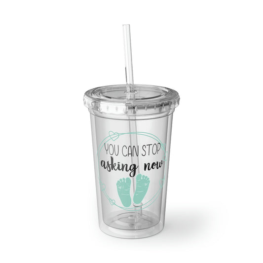 16oz Plastic Cup Humorous Babies Bellies Expecting Mommas Reveals Sayings Hilarious Birthing Offsprings Tummies