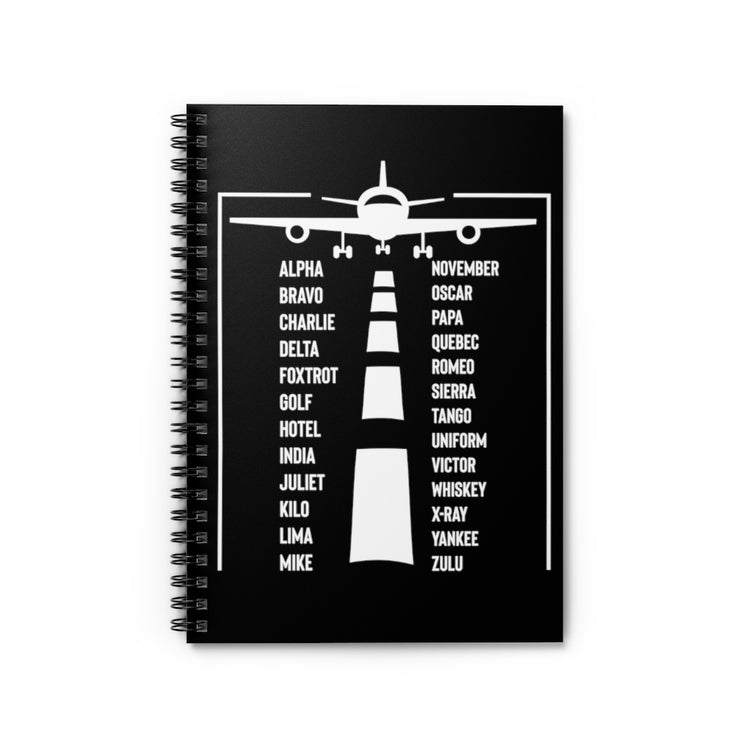 Spiral Notebook  Humorous Code Words Transcription Airplane Airliner Lover Novelty Airdrome Airstrip Command Words Enthusiast