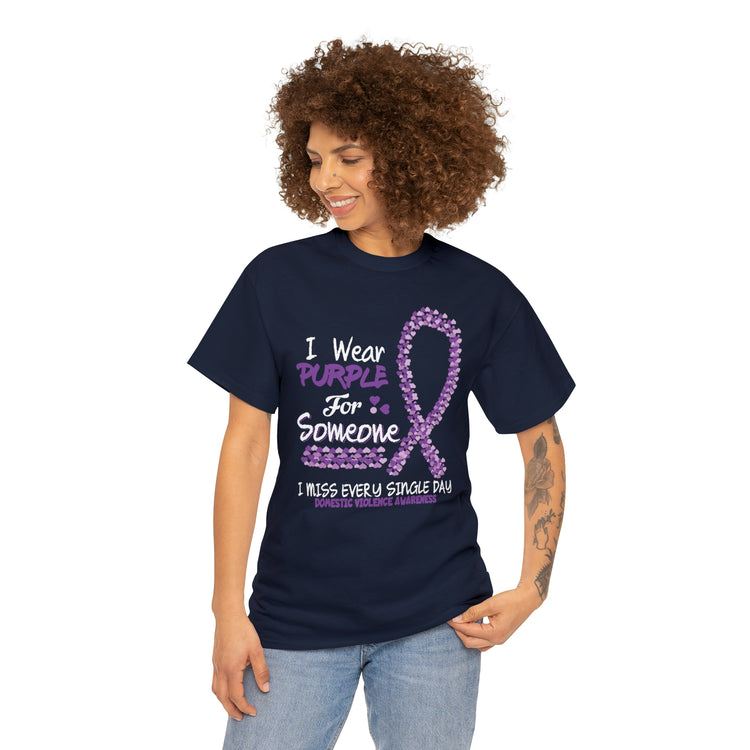 Shirt Funny Wear Purple Domestic Violence Awareness Survivor Fun Empowerment Support T-Shirt Unisex Heavy Cotton Tee