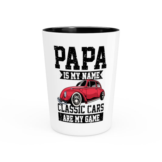 Shot Glass Party Ceramic Tequila Hilarious Vintage Automobiles Classical Neoclassic Lover Humorous Old-Fashioned Nostalgic Motor Limousine