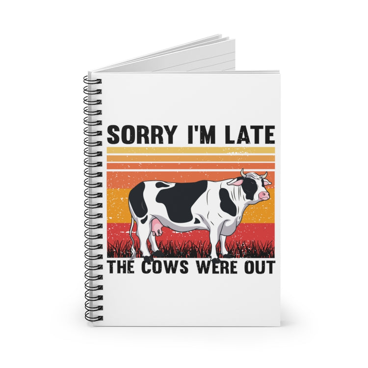 Spiral Notebook  Hilarious Cows Livestock Farmers Manure Farms Enthusiast Humorous Farming Town