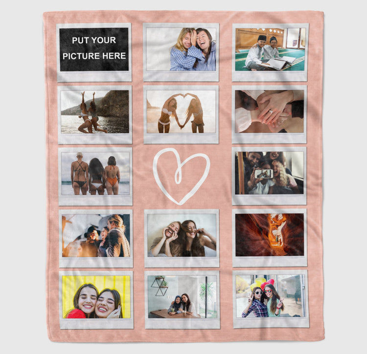 Personalized Family Photo Collage Album Blanket