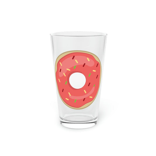 Beer Glass Pint 16ozHumorous Donuts Illustration Foodie Sayings Gift | Hilarious Pocket Doughnut