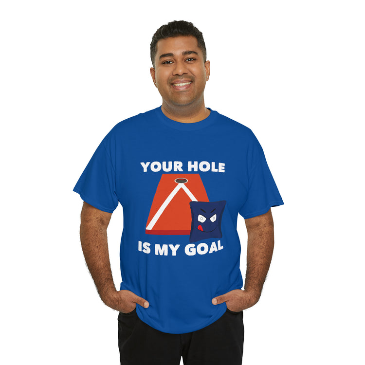 Shirt Funny Your Hole's My Goal Illustration Golfer Hilarious Golf Competition Sports T-Shirt Unisex Heavy Cotton Tee