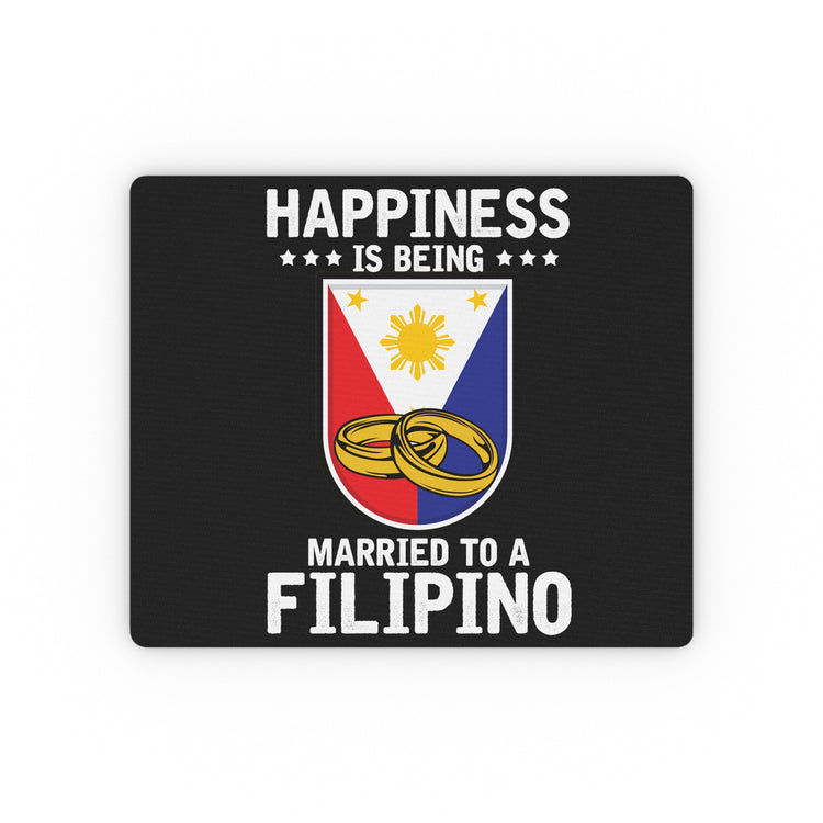 Humorous Happiness Is Married To Filipino Asian Wife Husband Novelty Marriage Nationalistic Philippines Flag Rectangular Mouse Pad