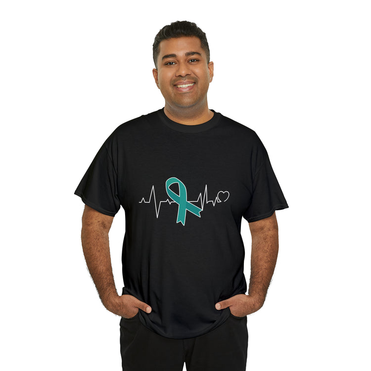 Shirt Funny Ovarian Cancer Awareness Supporters Survivor Support Novelty Medical Health T-Shirt Unisex Heavy Cotton Tee