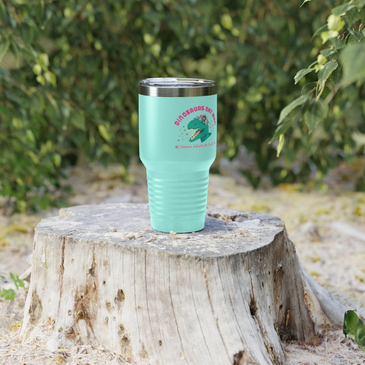 30oz Tumbler Stainless Steel Colors  Humorous Funny Dinosaurs Eat Man Funny Retro Outdoor Adventures Dinosaurs