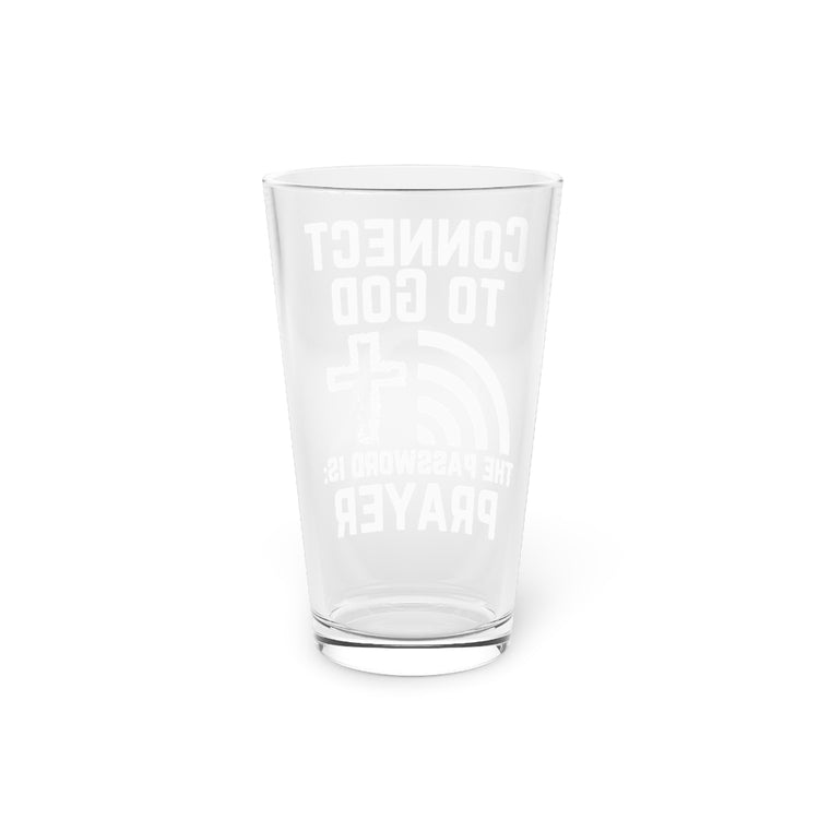 Beer Glass Pint 16oz  Humorous Wifi Prayer Religious Holy Writ God Book Worship Hilarious Internet