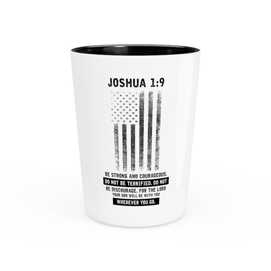 Shot Glass Party Ceramic Tequila  Inspiring USA Flag Joshua Christians Firefighters Catholic Motivational Praying