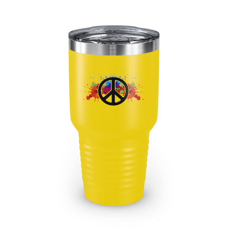 30oz Tumbler Stainless Steel  Colors Hilarious Paint Peace Hipsters Sign Illustration Gags Humorous Splattered