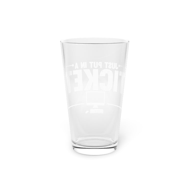 Beer Glass Pint 16oz  Humorous Computer Software System Troubleshooter Engineer Novelty Programming