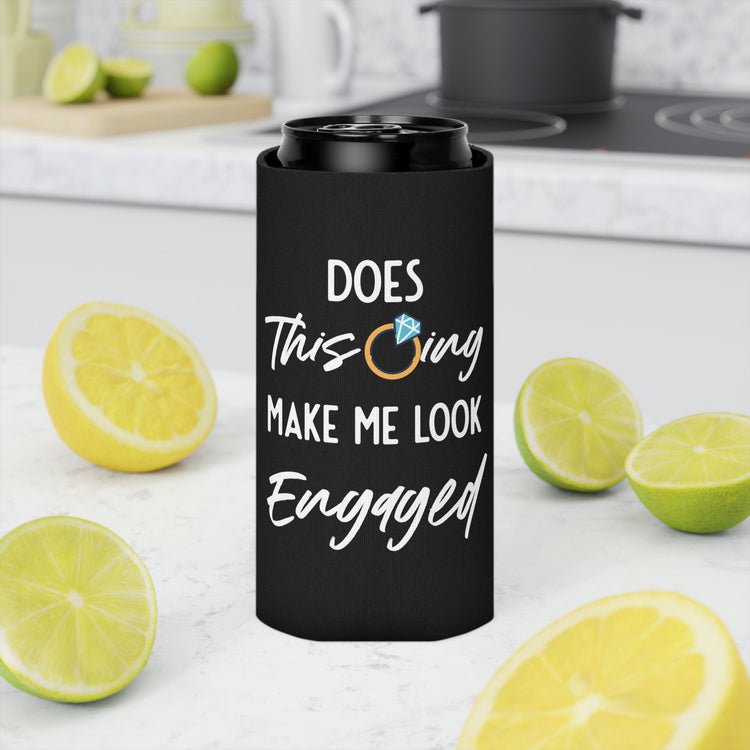 Beer Can Cooler Sleeve Humorous Delighted Fiancee Sarcastic Puns Hilarious Bragging Bride Mockeries Wedding