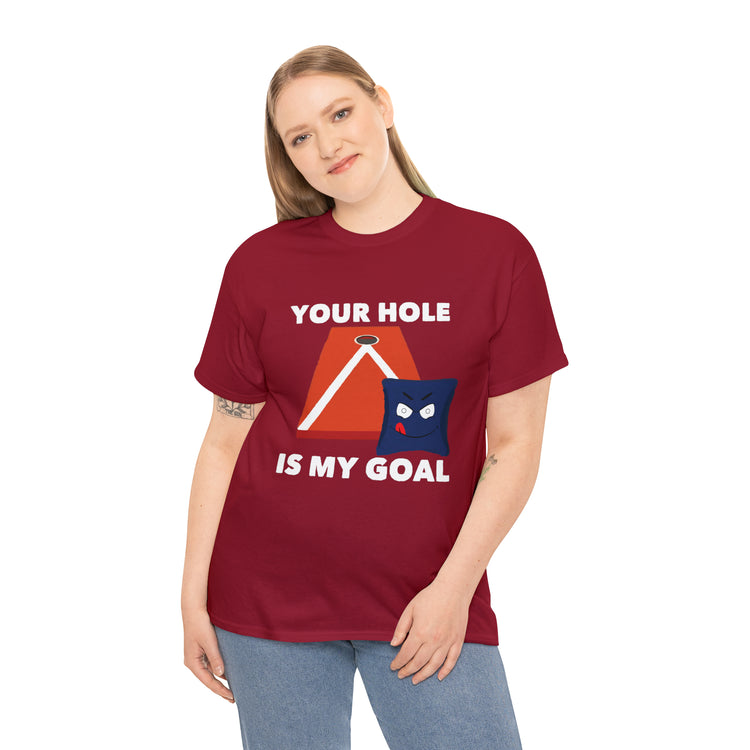 Shirt Funny Your Hole's My Goal Illustration Golfer Hilarious Golf Competition Sports T-Shirt Unisex Heavy Cotton Tee