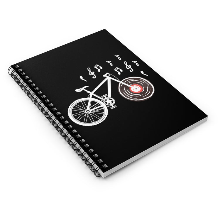 Spiral Notebook Hilarious Riding Bicyclist Old-Fashioned Sounds Novelty Biker Recorder Playing