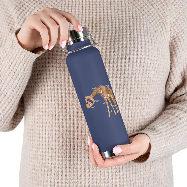 Copper Vaccum Insulated Bottle 22oz   Hilarious Giraffe All Hallows Day Outfit Disguise Lover Humorous Long Necked Animals Trickster Eve Attire