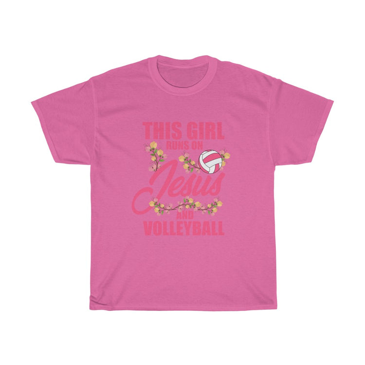 She Runs on Christianity & Volleyball Sporty Religious Women Novelty Believer