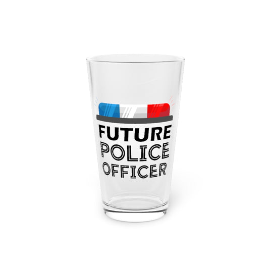 Beer Glass Pint 16oz  Novelty Police Outfit Kids Party Costume Sheriff Enthusiast Humorous Child