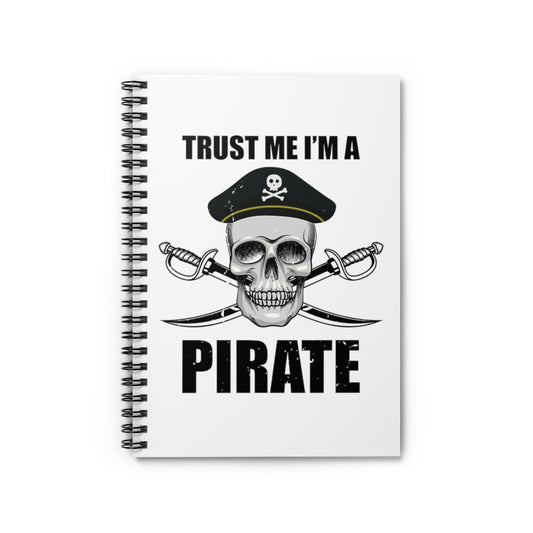 Spiral Notebook  Hilarious Introverts Sarcastic Crossbones Graphic Sayings Vintage Pirate