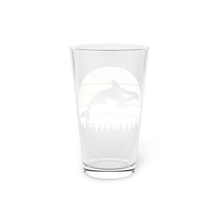 Beer Glass Pint 16oz  Novelty Grampus Dolphin Seawolf Intelligent Mammals Cetacean Humorous Endanger