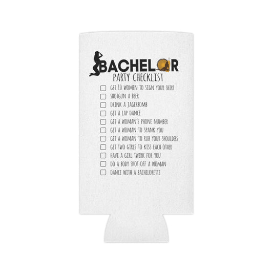 Beer Can Cooler Sleeve  Novelty Bachelors Funny Bridal Marriage Checklist Bride Humorous Engagement