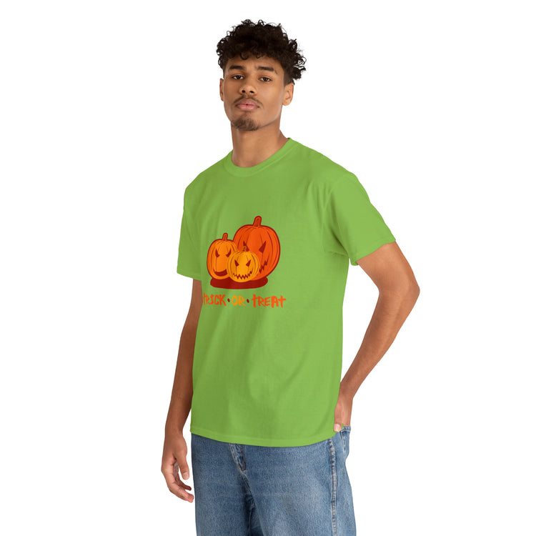 Shirt Funny Trick Or Treat Pumpkin Jack O Halloween Playful costume Lantern Graphic T-Shirt Unisex Heavy Cotton Tee