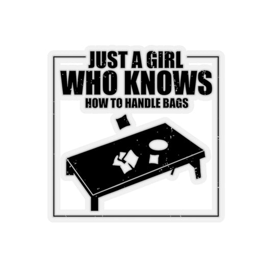 Sticker Decal Hilarious Just A Girl Who Knows How To Handle Bags Lover Humorous Tossing Bagz Stickers For Laptop Car