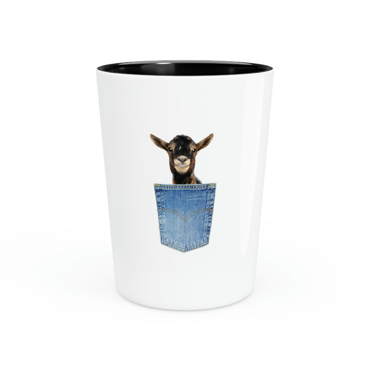 Shot Glass Party Ceramic Tequila Funny Graphic Pocket Baby Goats Animal Goats School Pocket Bab Husband Wife Mom