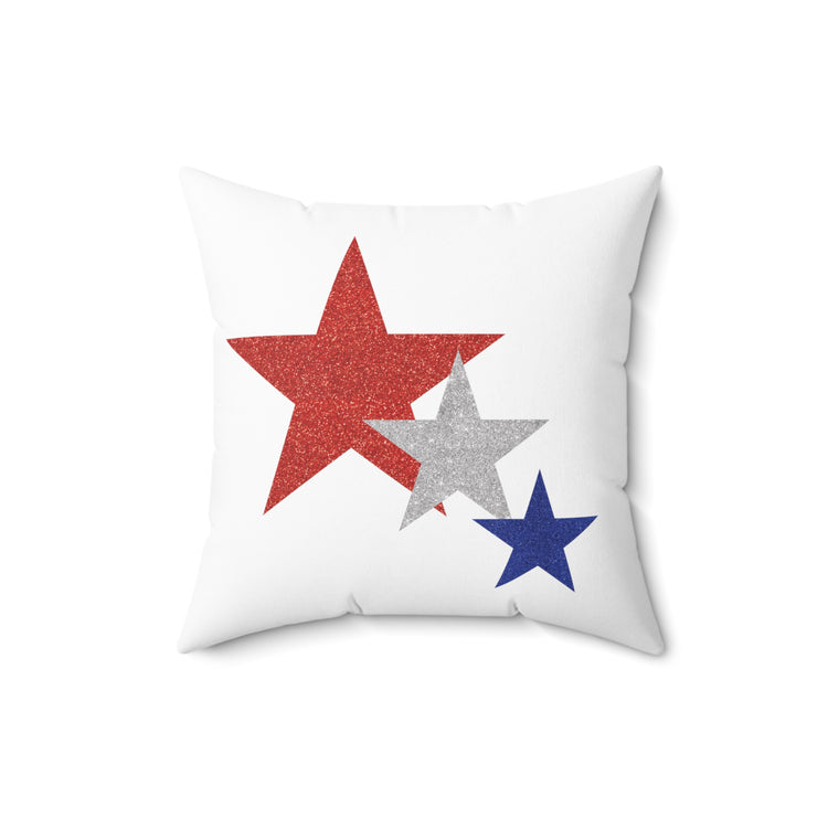 Three Stars Fourth Of July Spun Polyester Square Pillow