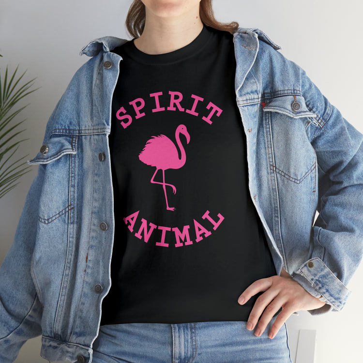 Shirt Funny Spirit Animal Flamingo Bird Lover Wildlife Colorful Hilarious Nature Unique T-Shirt Unisex Heavy Cotton Tee