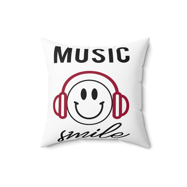 Awesome Music Lover Smiley DJ Face Awesome Spun Polyester Square Pillow