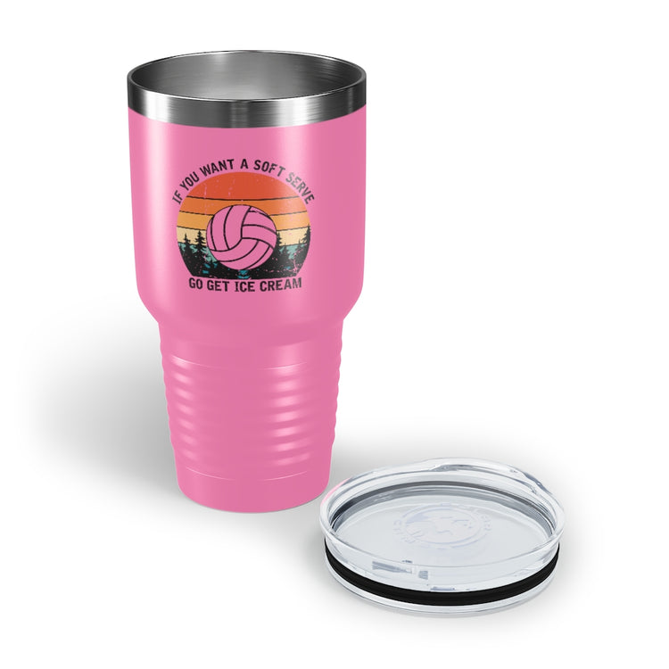 30oz Tumbler Stainless Steel  Colors Humorous Volleyball Enthusiasts Mockery Sporty Pun Sayings Funny Spikers Teams