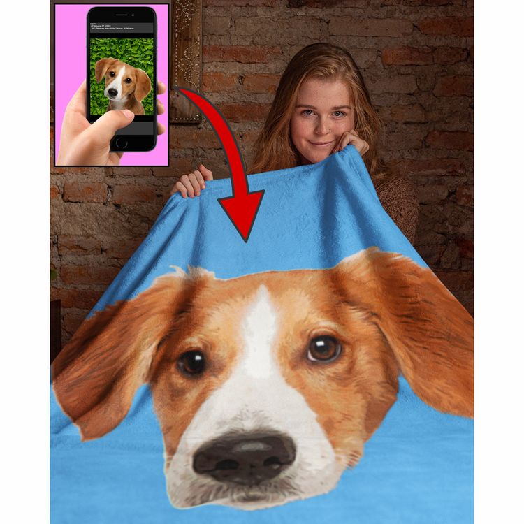 Your Dog On A Blanket! Personalized Pet Photo Blanket Gift - Teegarb