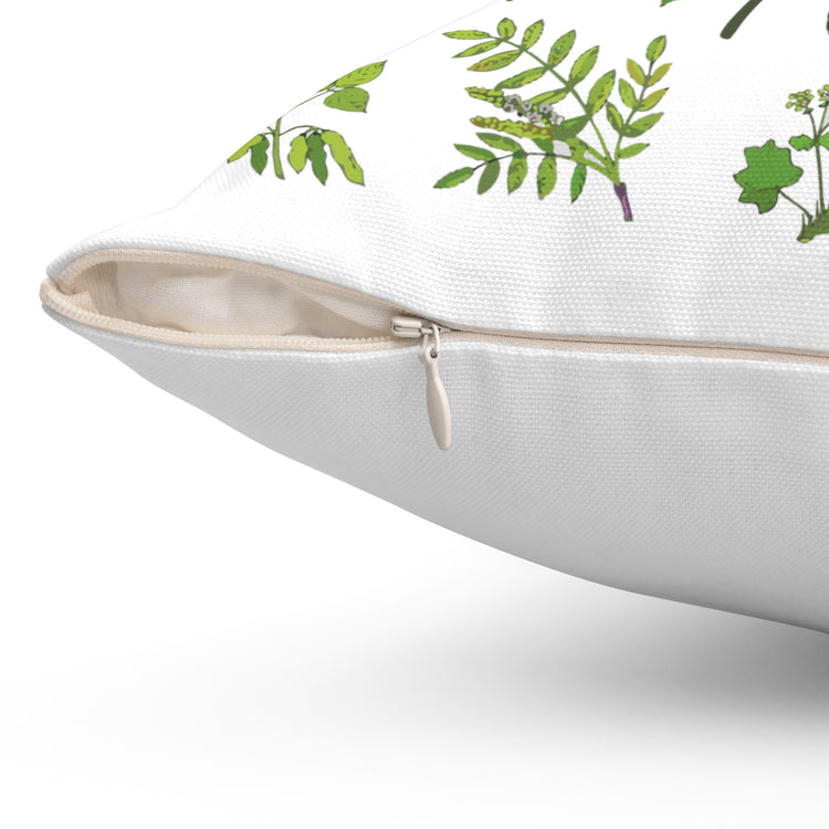 Botanical Print Plant Spun Polyester Square Pillow