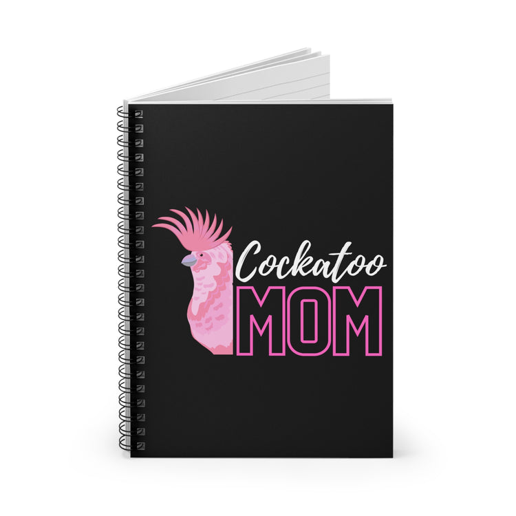 Humorous Cockatoo Momma Illustration Puns Tee Shirt Gifts | Funny Parrots Enthusiasts Gag Men Women T Shirt Spiral Notebook - Ruled Line