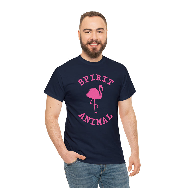 Shirt Funny Spirit Animal Flamingo Bird Lover Wildlife Colorful Hilarious Nature Unique T-Shirt Unisex Heavy Cotton Tee