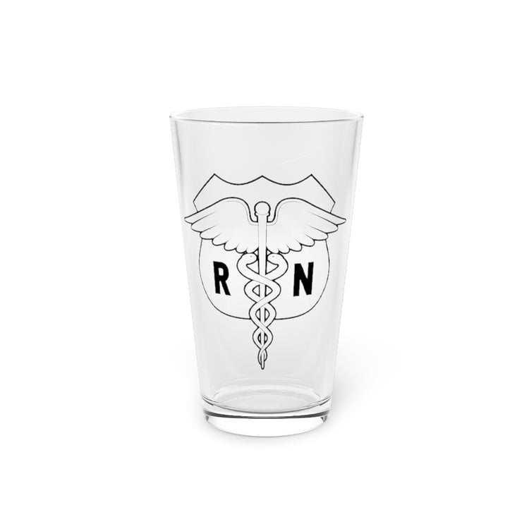 Beer Glass Pint 16oz  Novelty Registered Nurse Mark Medical Emblem Galaxies Lover Hilarious Licensed