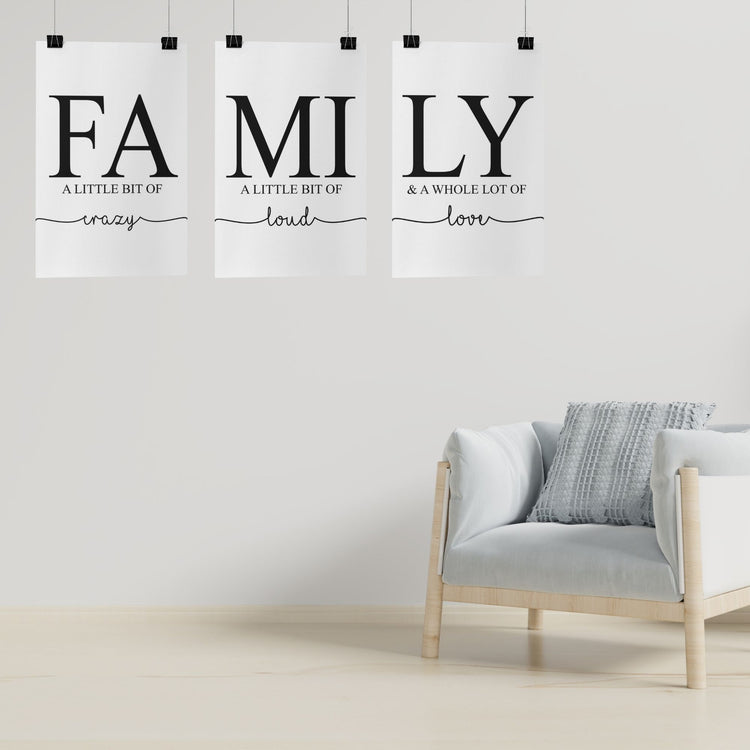 Family Wall Art Home Decor Poster Set (3 Pieces)