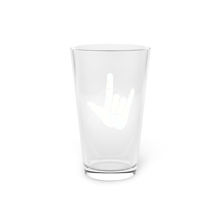 Beer Glass Pint 16oz  Humorous Hand Signal Neurodiverse Neurodiversity Enthusiast Novelty