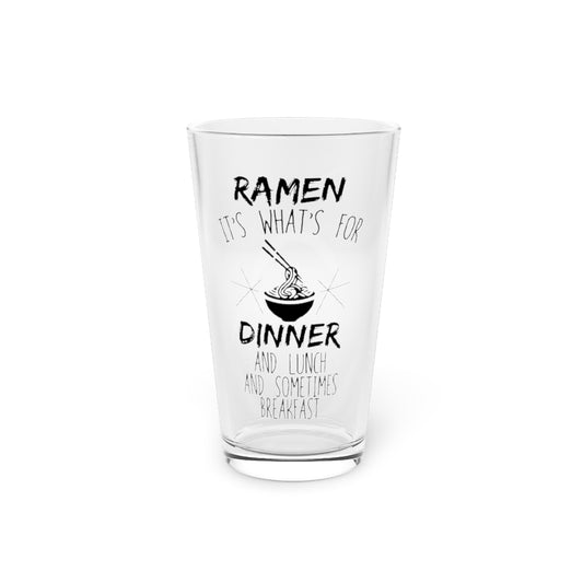 Beer Glass Pint 16oz  Humorous Thinking About Ramen